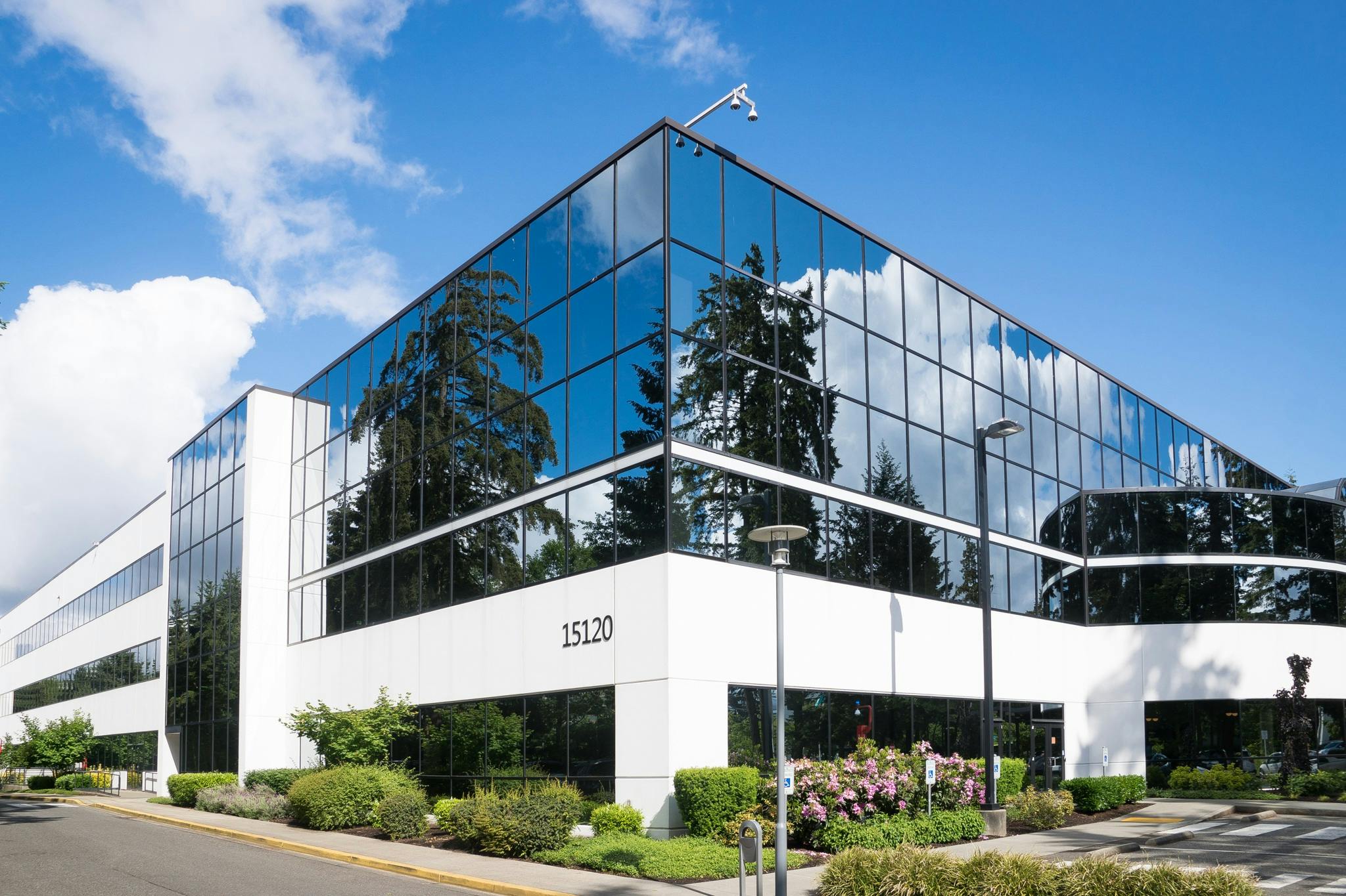 Modern office building representing business growth through digital presence