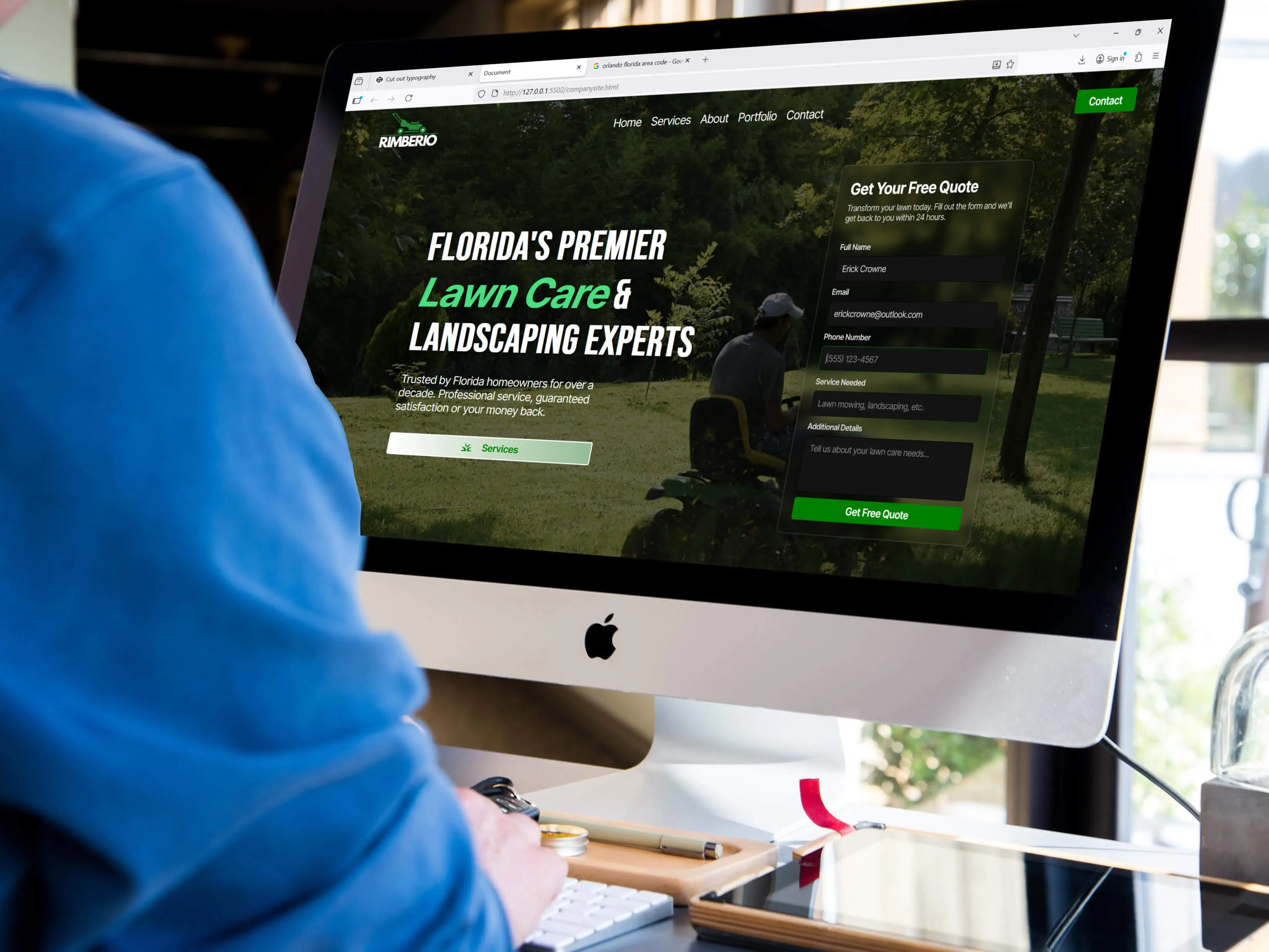 Professional Lawn Care Website